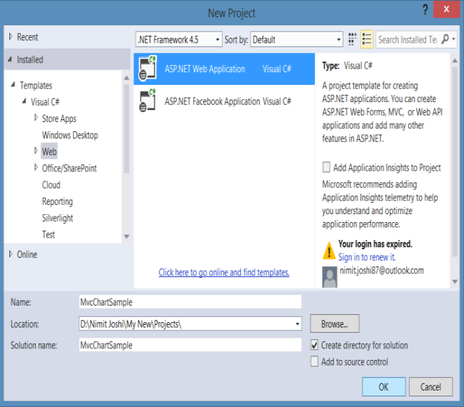 Creating Web Application in VS 2013